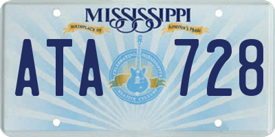 MS license plate ATA728