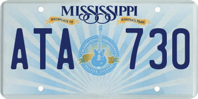 MS license plate ATA730