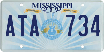 MS license plate ATA734