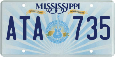 MS license plate ATA735