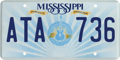 MS license plate ATA736
