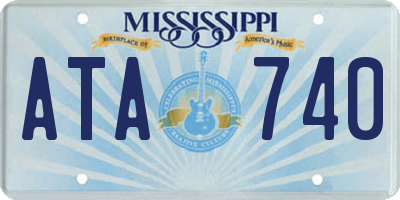 MS license plate ATA740