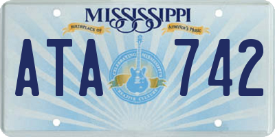 MS license plate ATA742