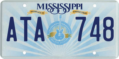 MS license plate ATA748