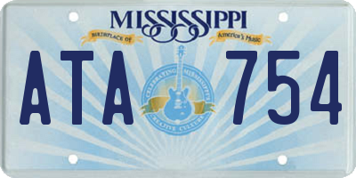 MS license plate ATA754