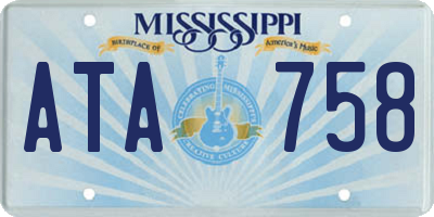 MS license plate ATA758