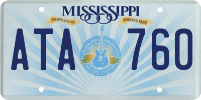 MS license plate ATA760