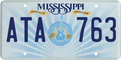MS license plate ATA763
