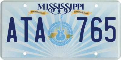 MS license plate ATA765