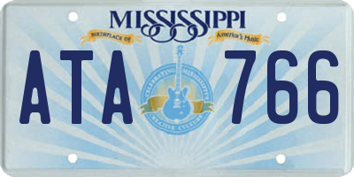 MS license plate ATA766