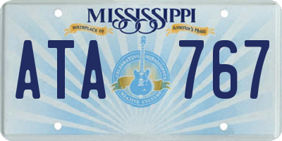 MS license plate ATA767