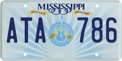 MS license plate ATA786