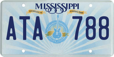MS license plate ATA788