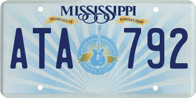 MS license plate ATA792
