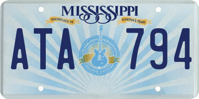 MS license plate ATA794