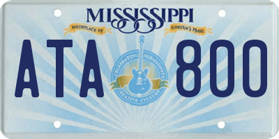 MS license plate ATA800