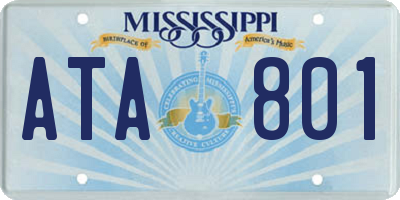 MS license plate ATA801