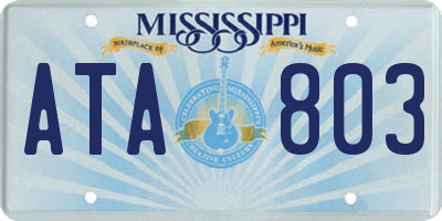 MS license plate ATA803