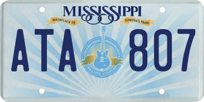MS license plate ATA807