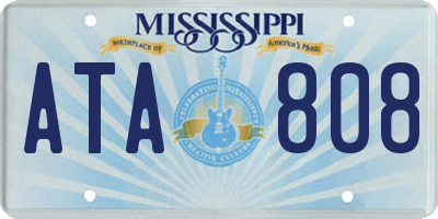 MS license plate ATA808