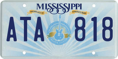 MS license plate ATA818