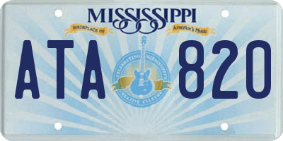 MS license plate ATA820