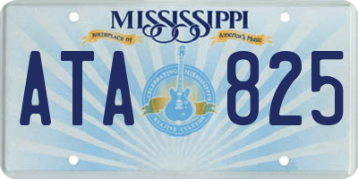 MS license plate ATA825