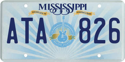 MS license plate ATA826