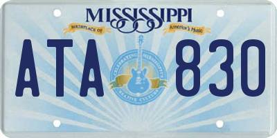 MS license plate ATA830