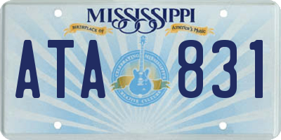 MS license plate ATA831
