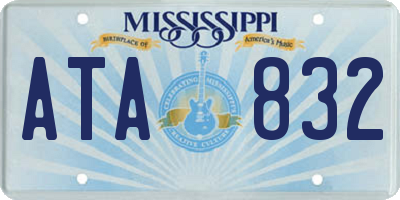 MS license plate ATA832