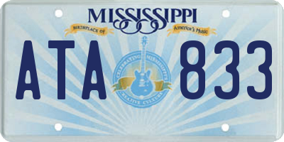 MS license plate ATA833