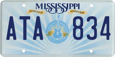 MS license plate ATA834