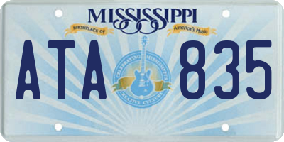 MS license plate ATA835