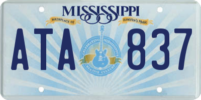 MS license plate ATA837