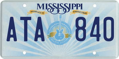 MS license plate ATA840