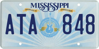 MS license plate ATA848