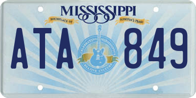MS license plate ATA849