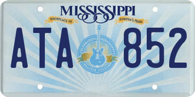 MS license plate ATA852