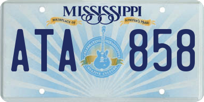MS license plate ATA858