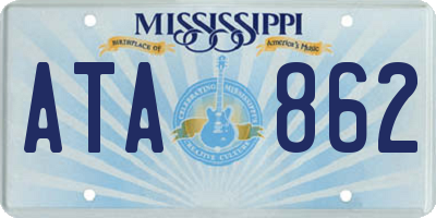 MS license plate ATA862