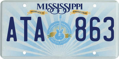 MS license plate ATA863
