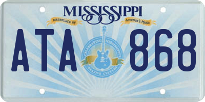 MS license plate ATA868