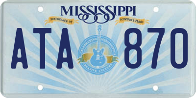 MS license plate ATA870
