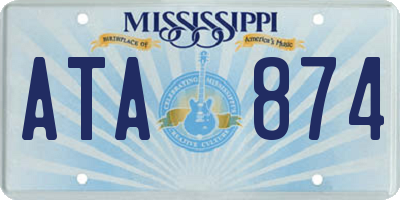 MS license plate ATA874