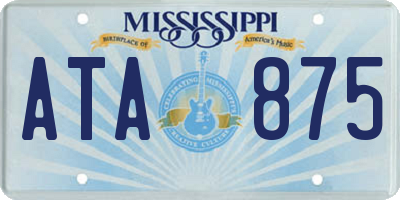 MS license plate ATA875