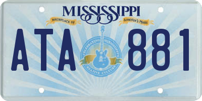 MS license plate ATA881