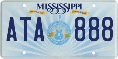 MS license plate ATA888