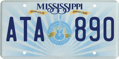 MS license plate ATA890