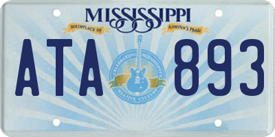 MS license plate ATA893